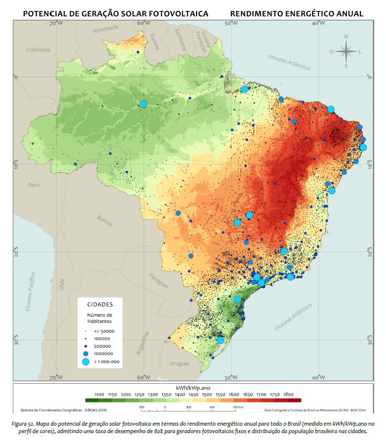 Potencial de geração solar fotovoltaica no Brasil